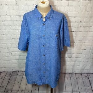 Old Navy Slim Fit Blue stripe short sleeve button shirt